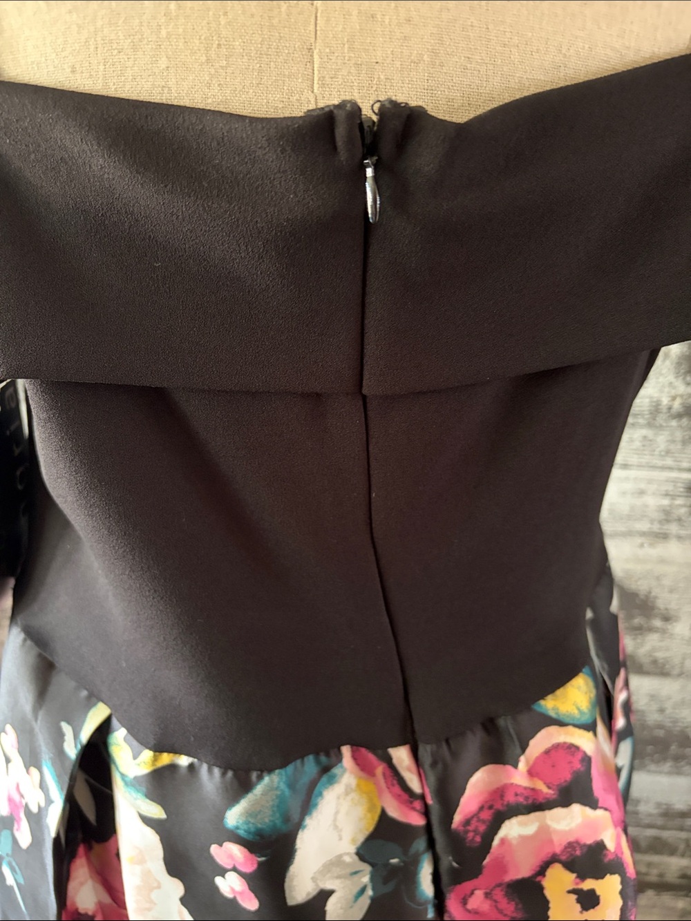 NWT Sangria Black Floral Dress with Pink Blooms - Picture 8 of 9